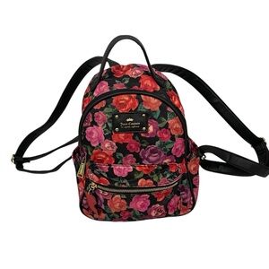 Juicy Couture Black Multi Rose Floral Mini Backpack Bag